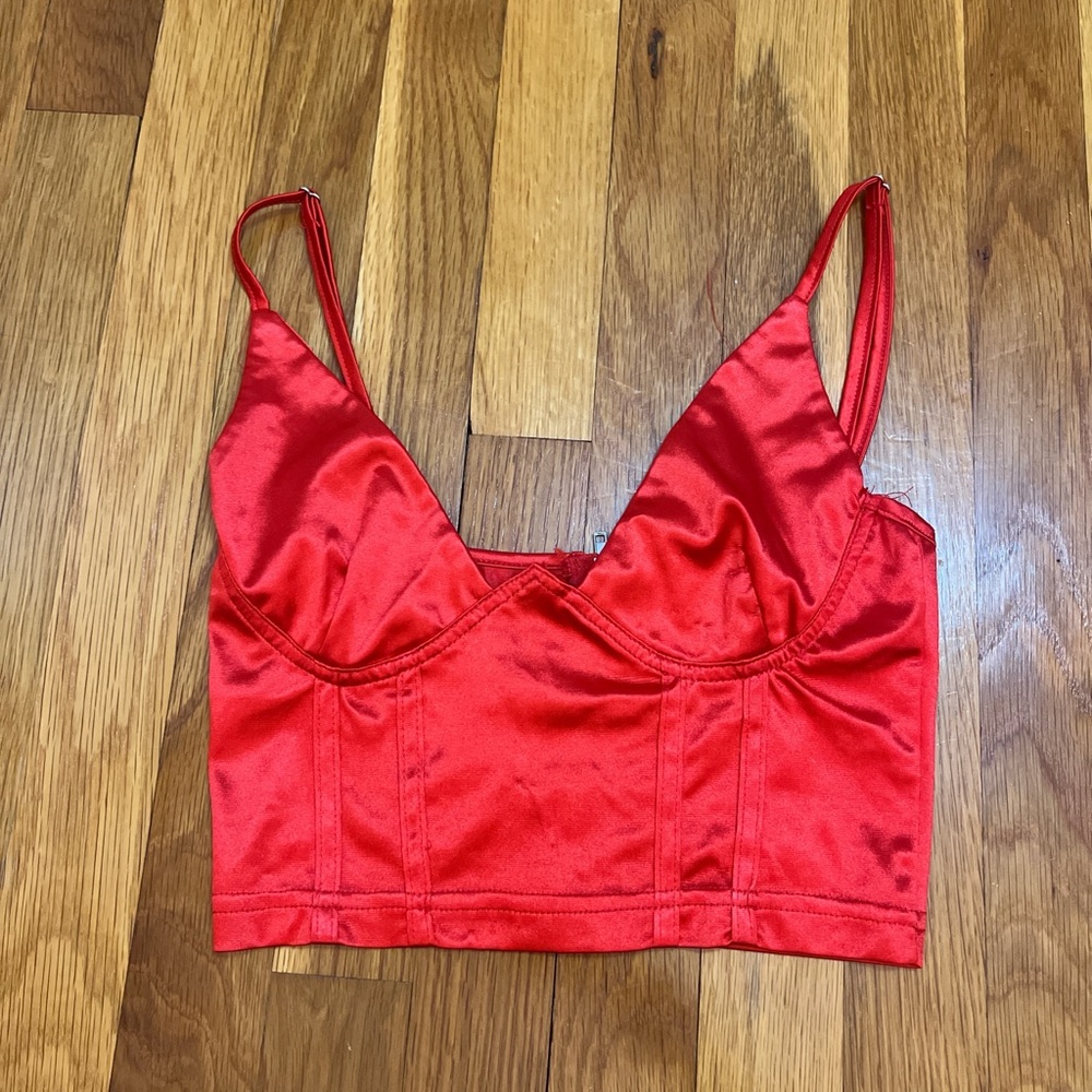 Red Satin Bralette